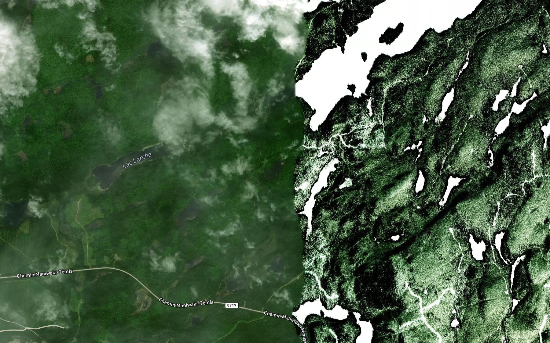 Satellite map of the Lac des Chicots