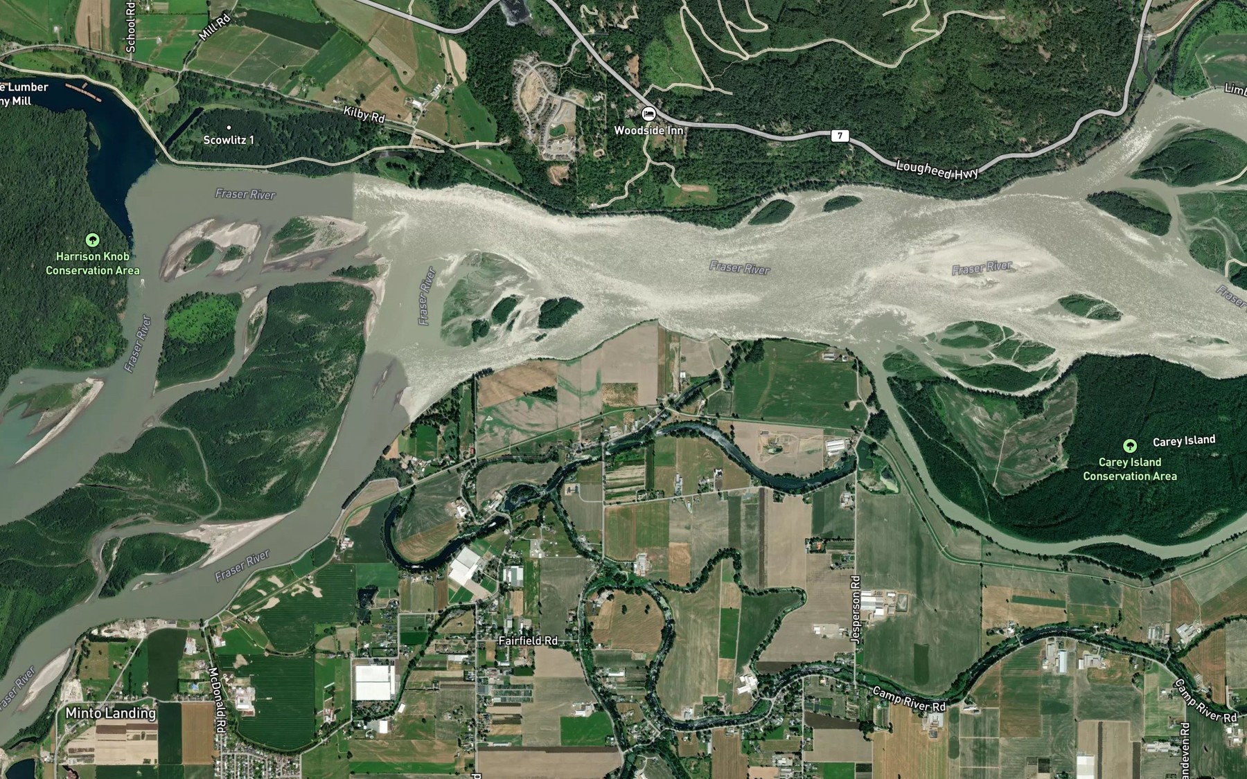 Satellite map of the Nelson Slough