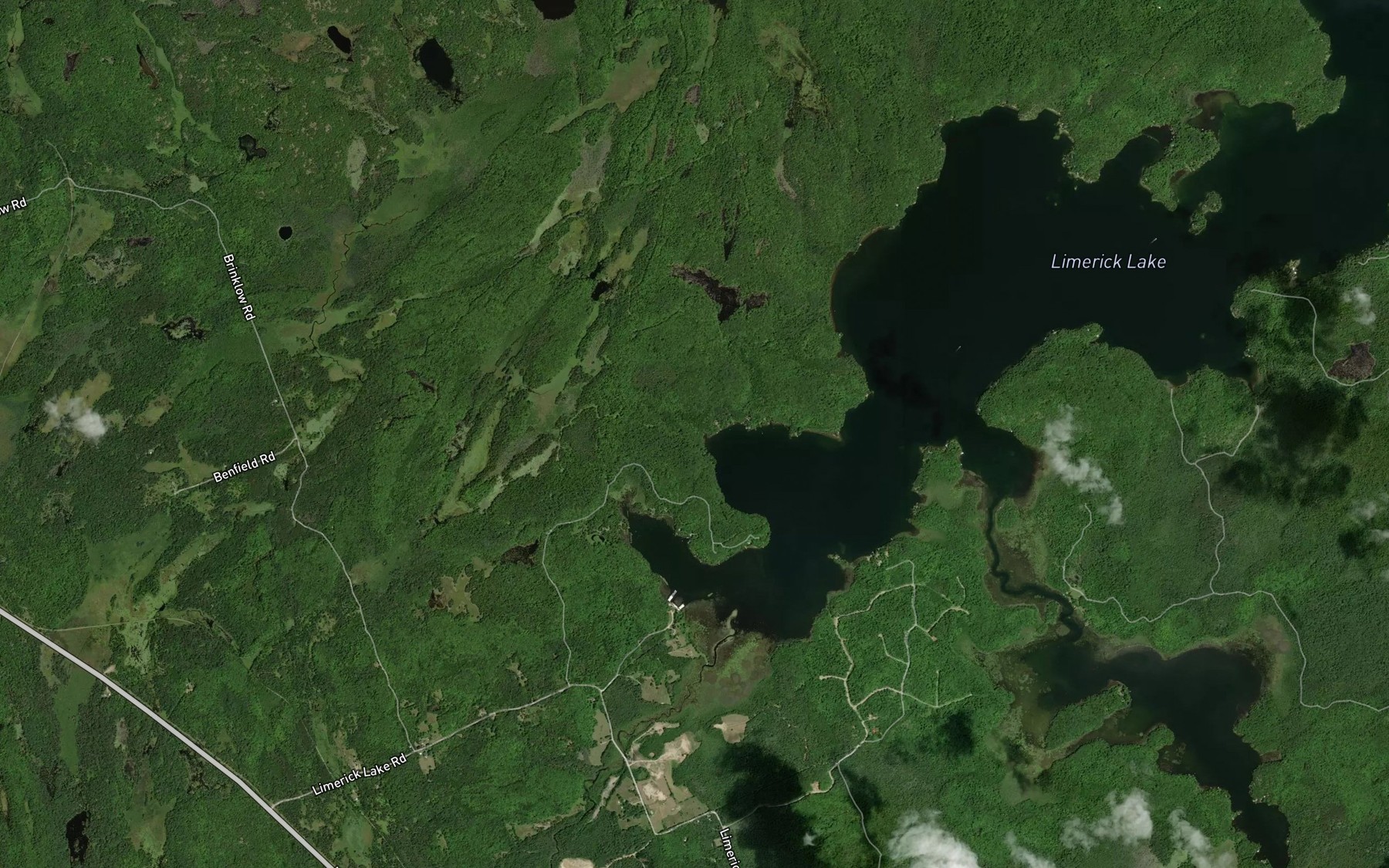 Satellite map of the Caverly's Bay