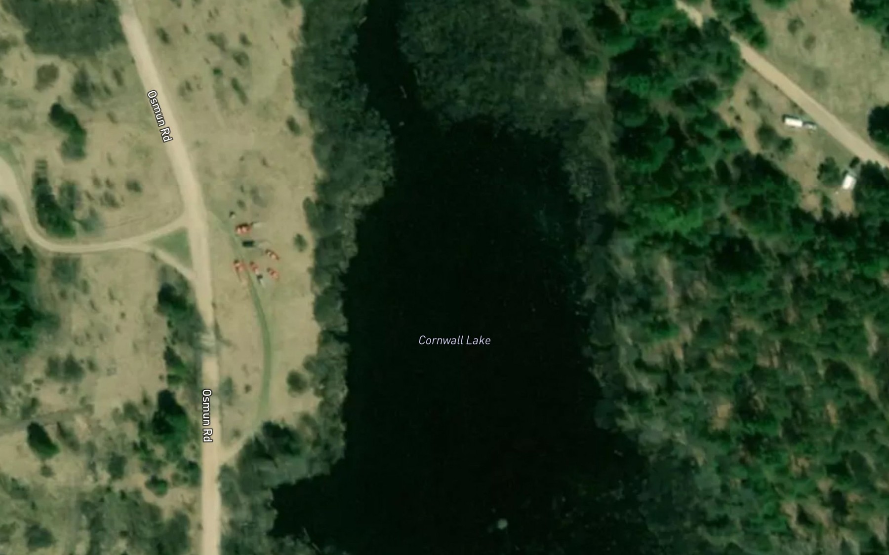 Satellite map of the Cornwall Lake