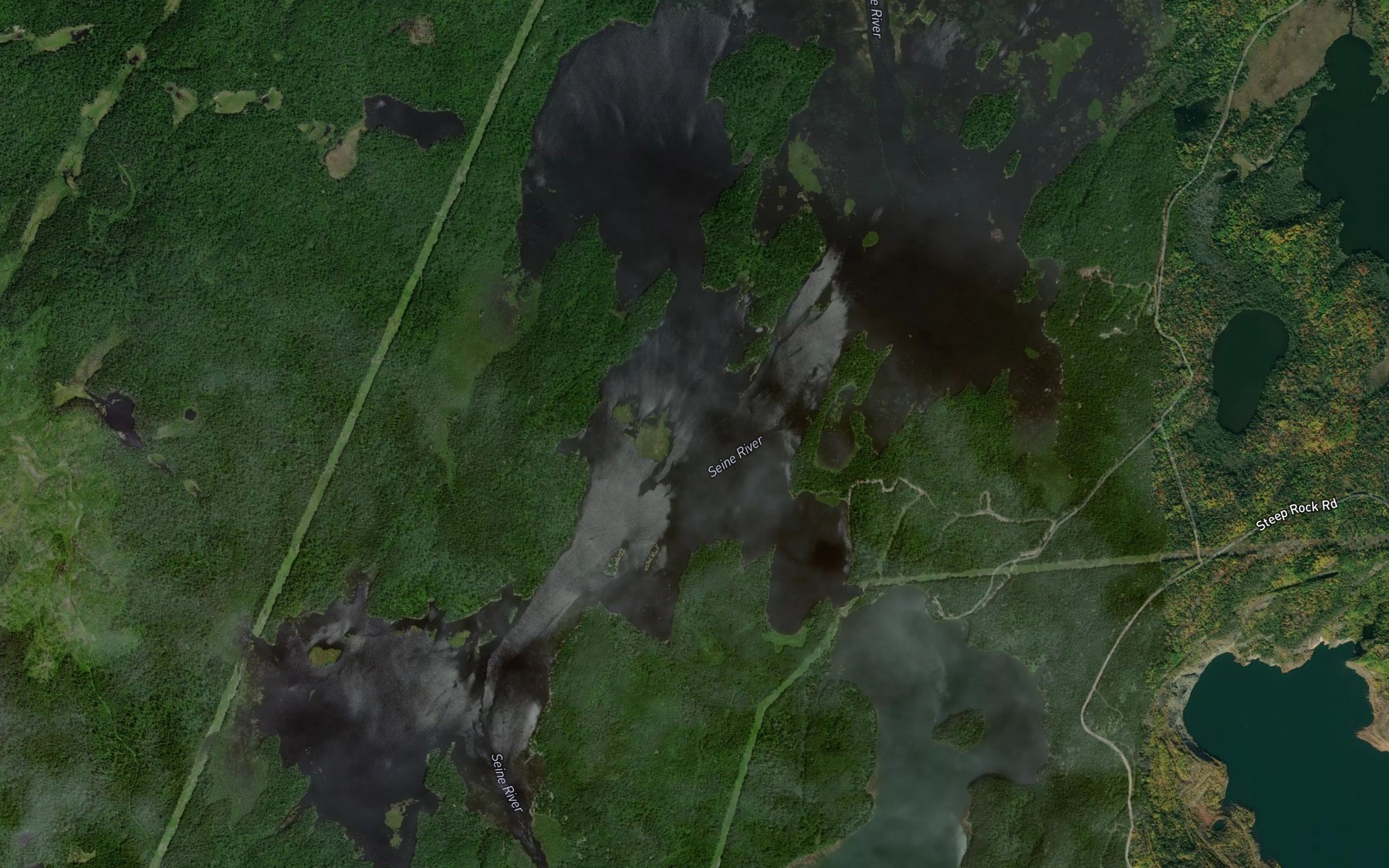 Satellite map of the Little Falls Lake