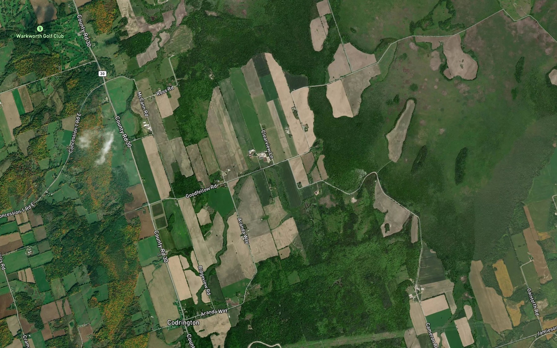 Satellite map of the Marsh Creek