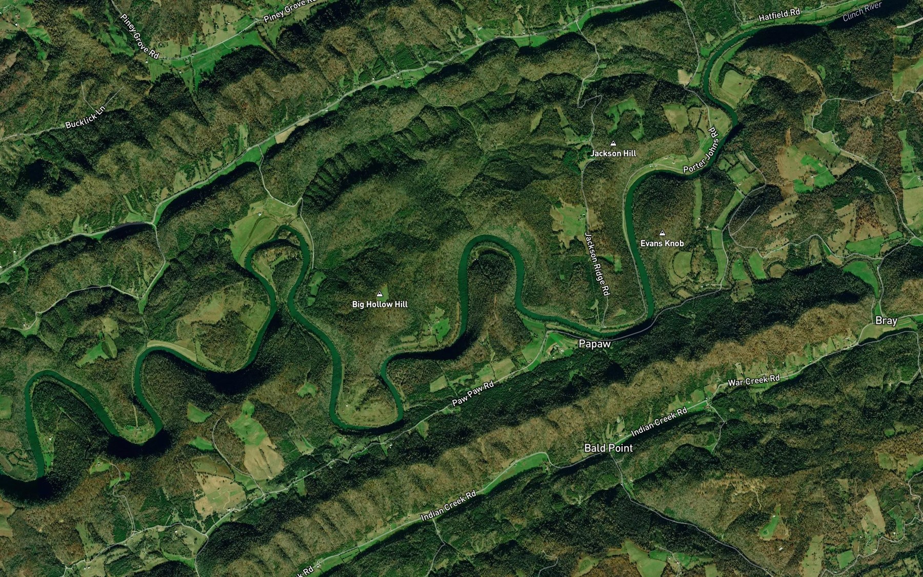 Satellite map of the Macks Shoals