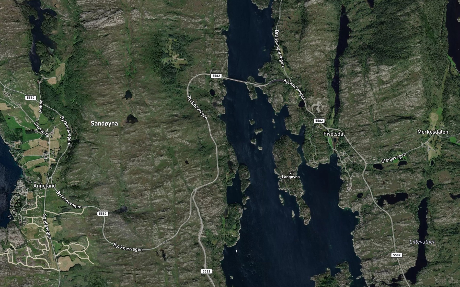 Satellite map of the Ospevika