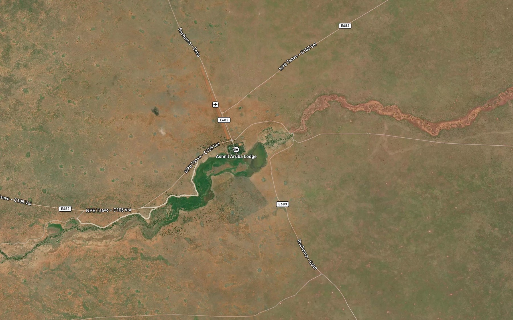 Satellite map of the Aruba Dam