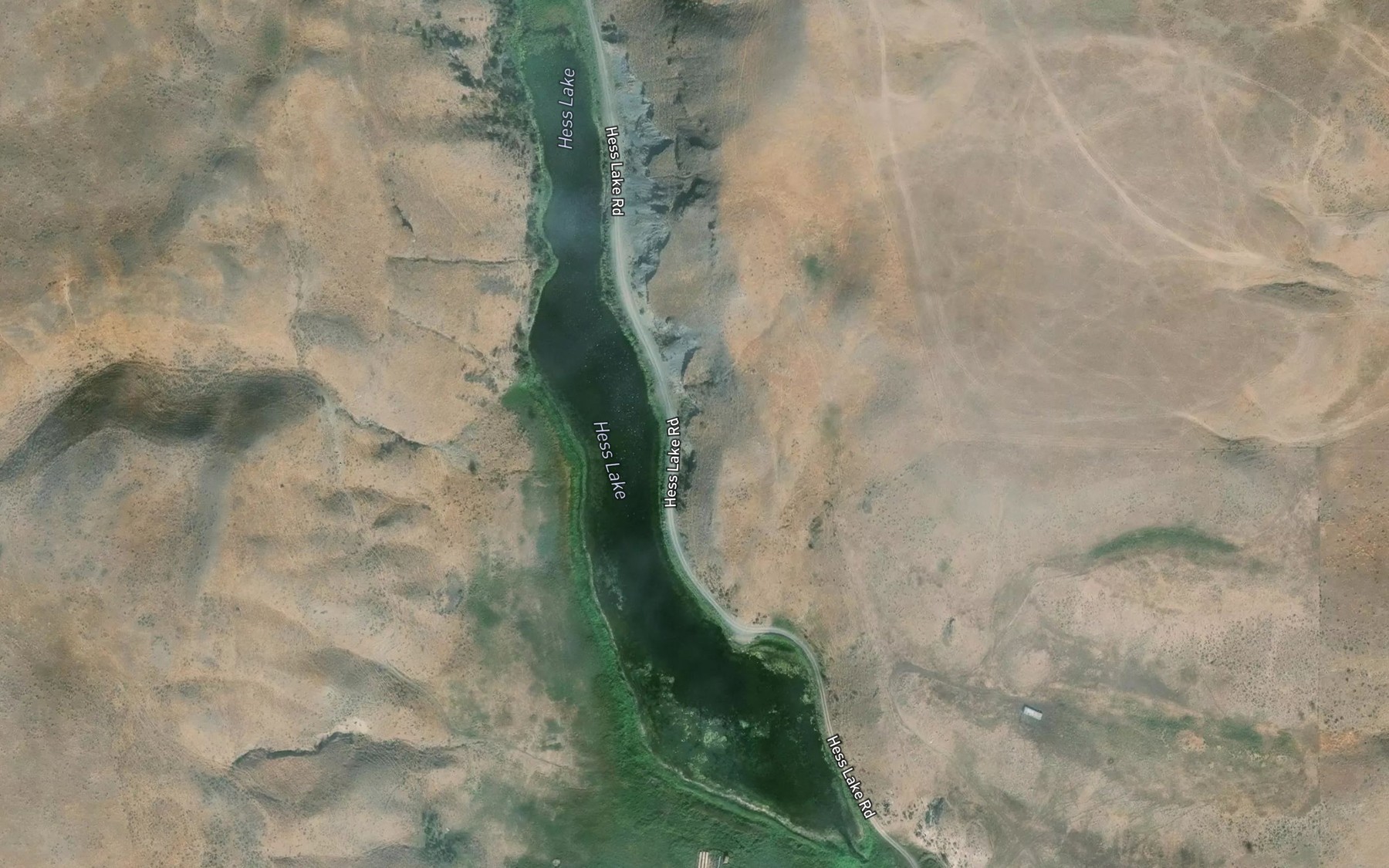 Satellite map of the Hess Lake