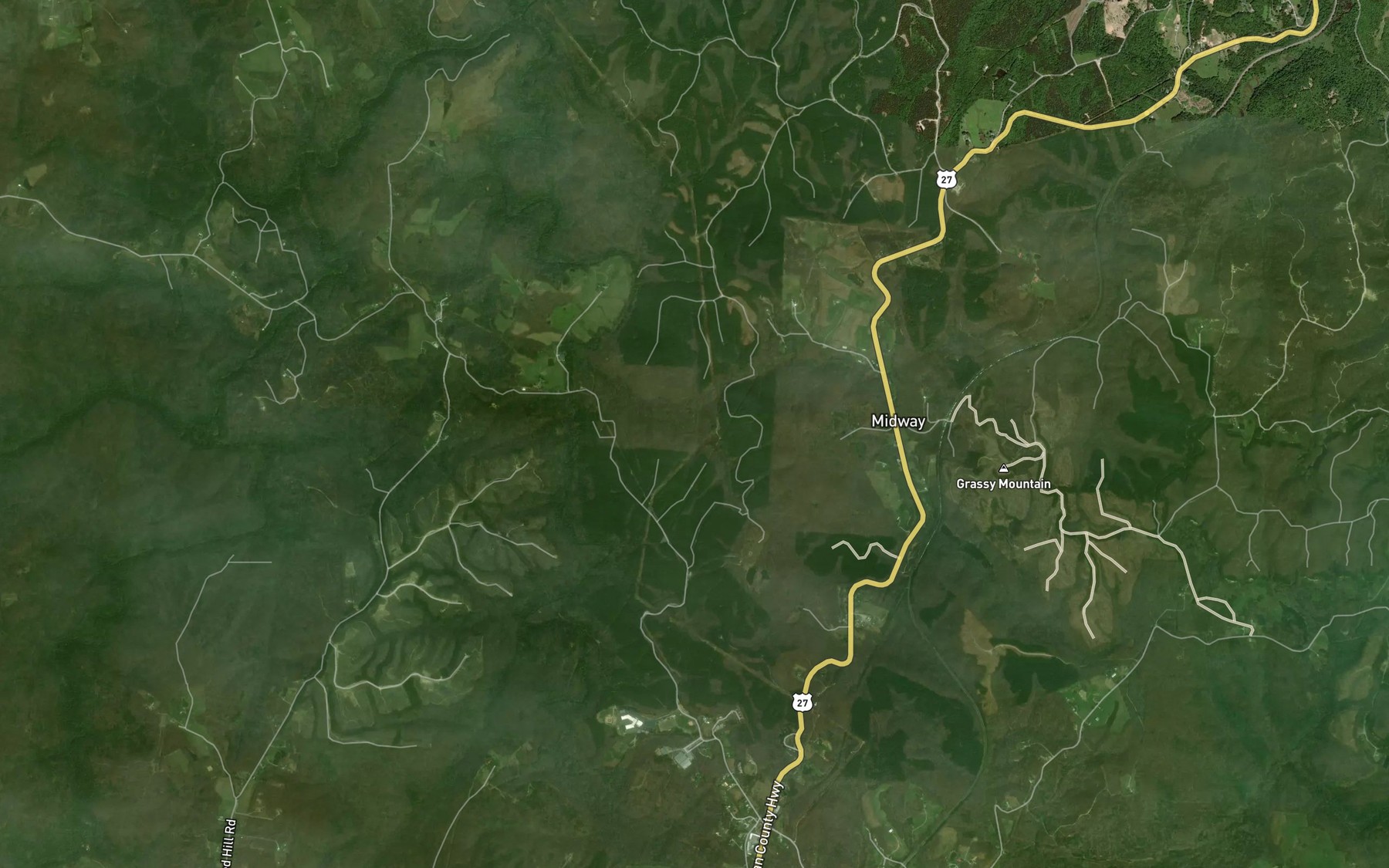Satellite map of the Pigeon Branch