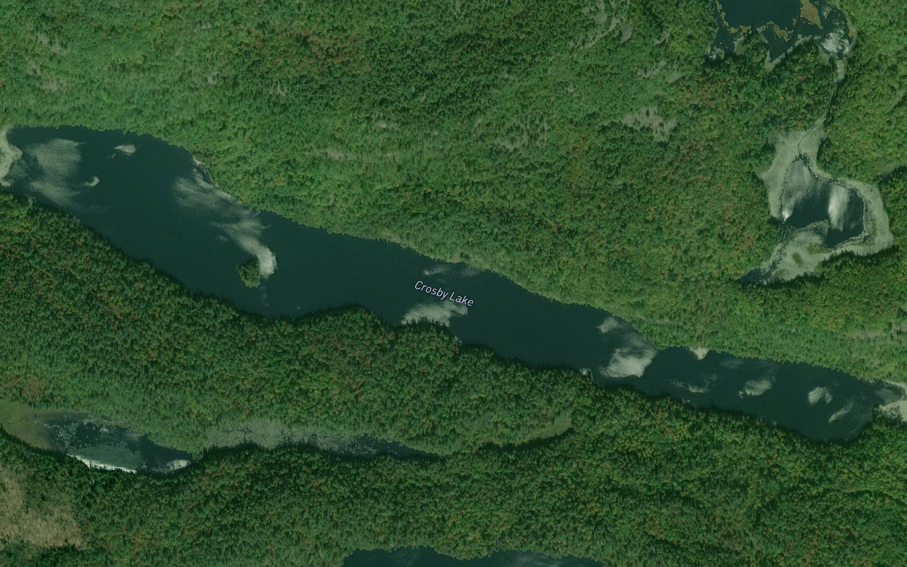 Satellite map of the Crosby Lake