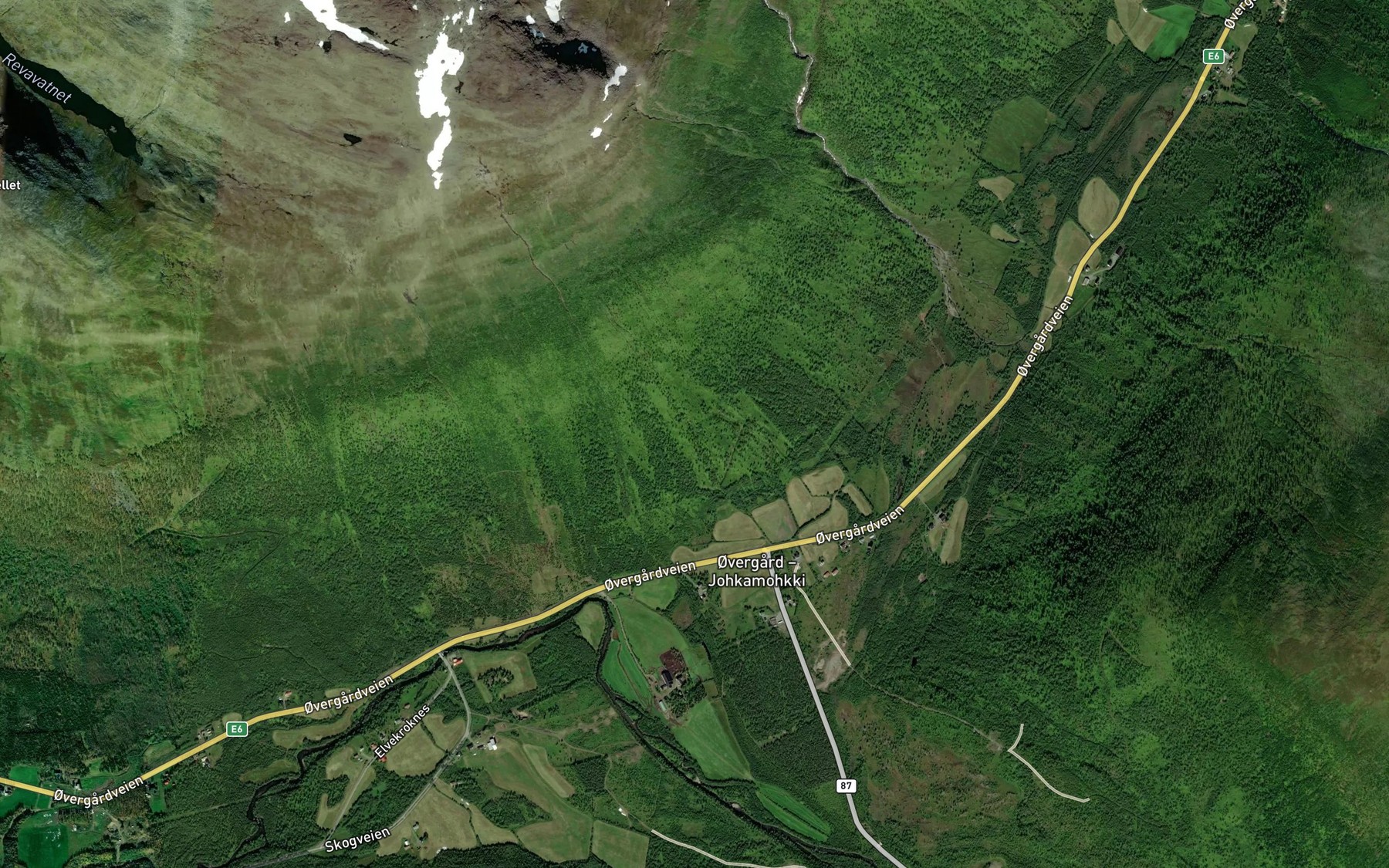 Satellite map of the Skjellbekken