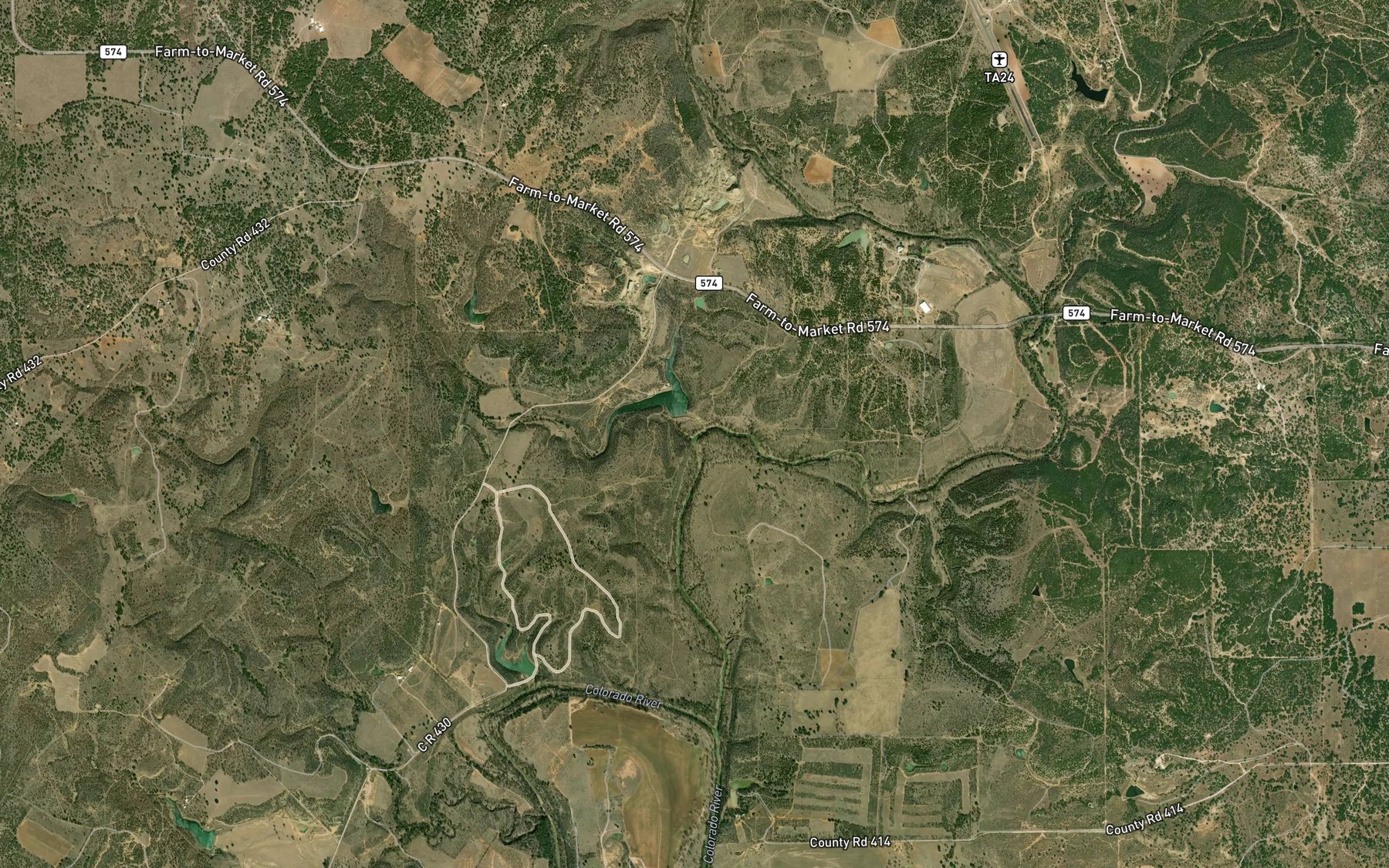 Satellite map of the Chambers Creek
