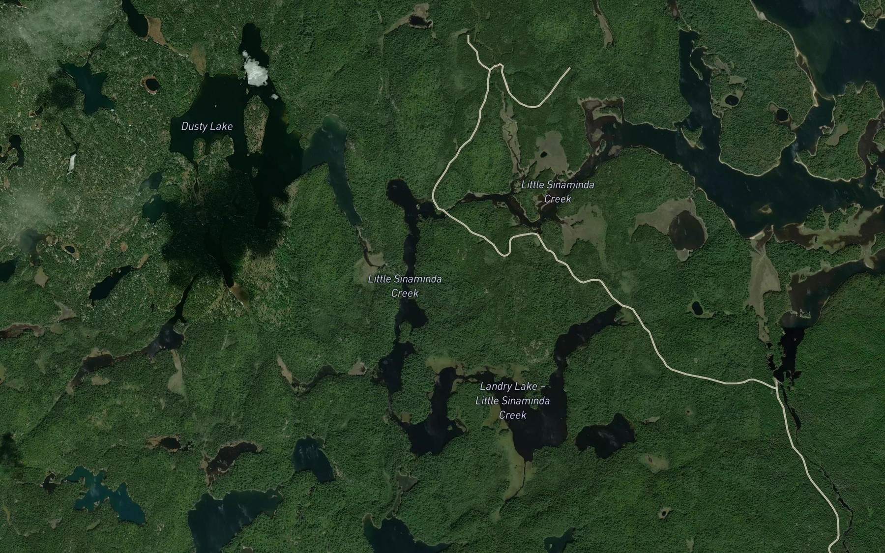 Satellite map of the Little Sinaminda Creek
