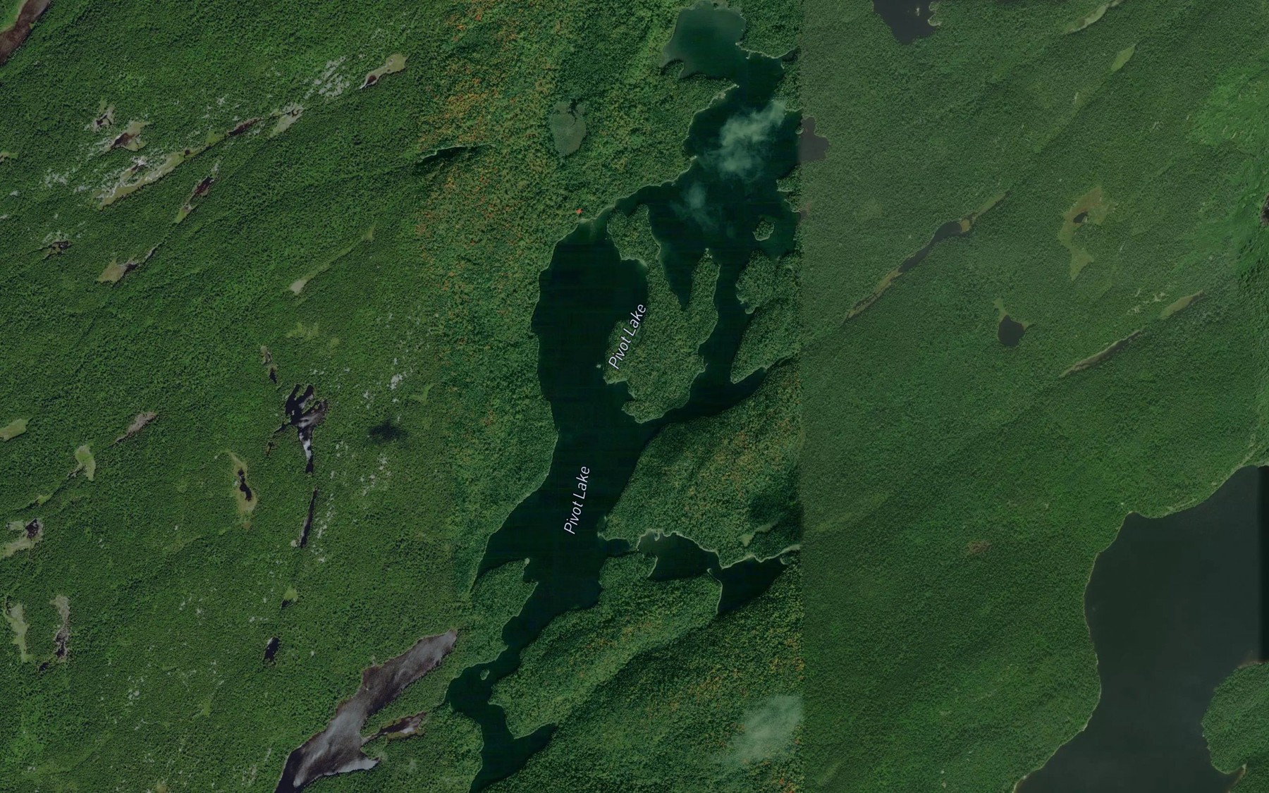 Satellite map of the Pivot Lake