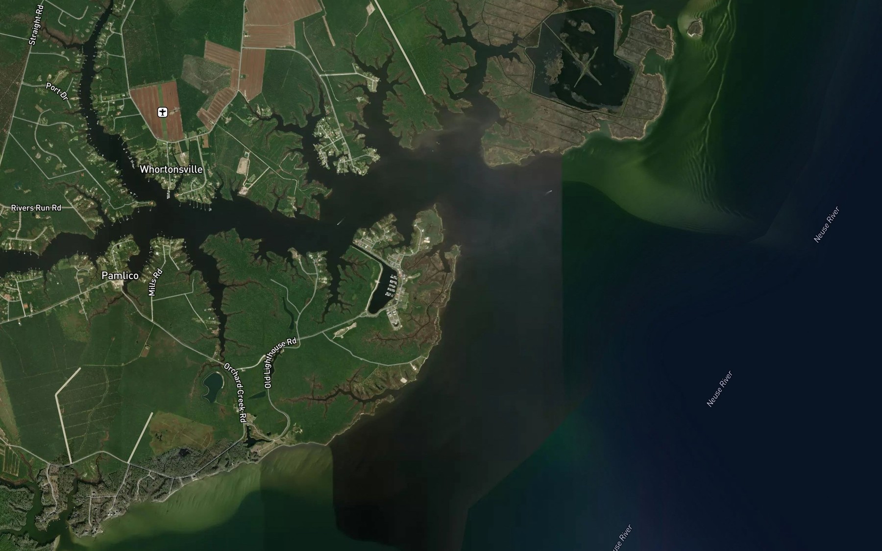 Satellite map of the Cedar Creek