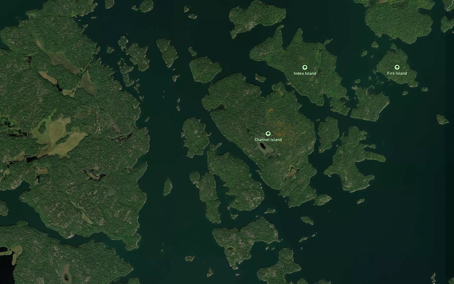 Satellite map of the Barney Narrows
