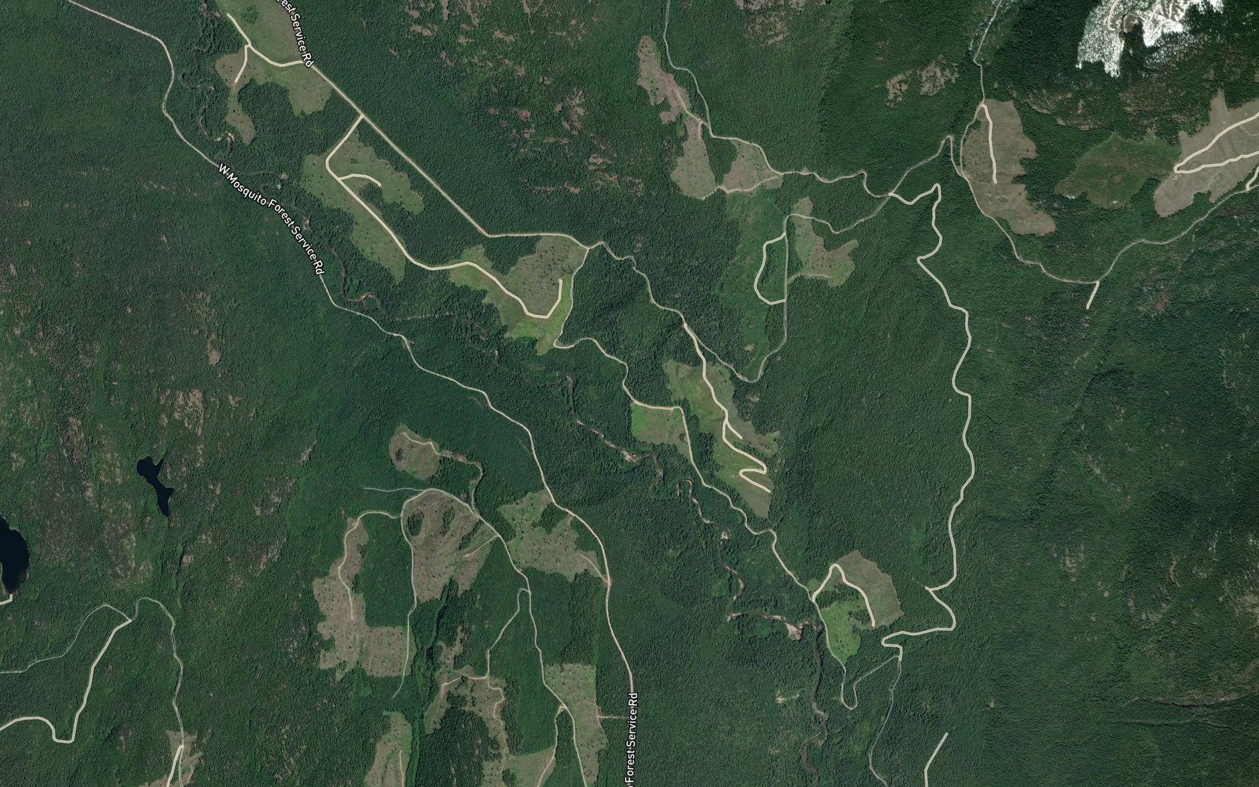 Satellite map of the Adams Creek