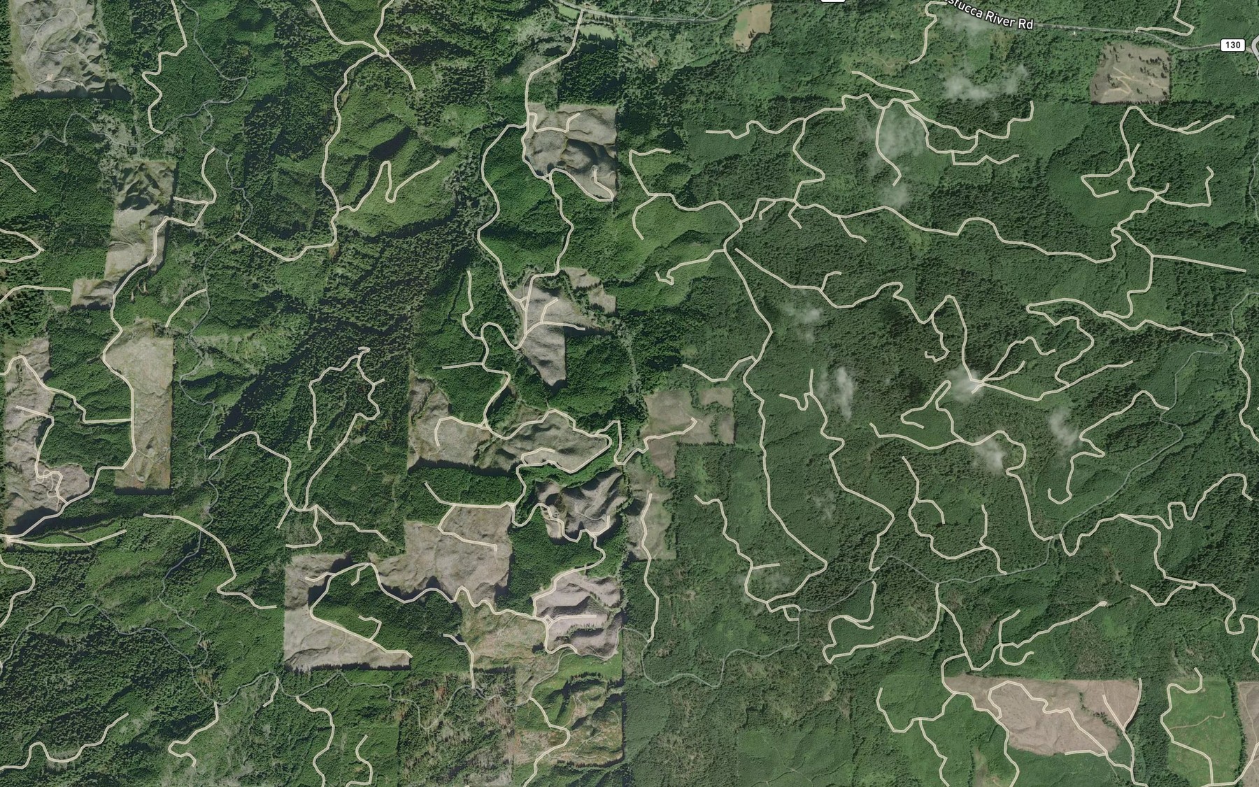 Satellite map of the Kautz Creek
