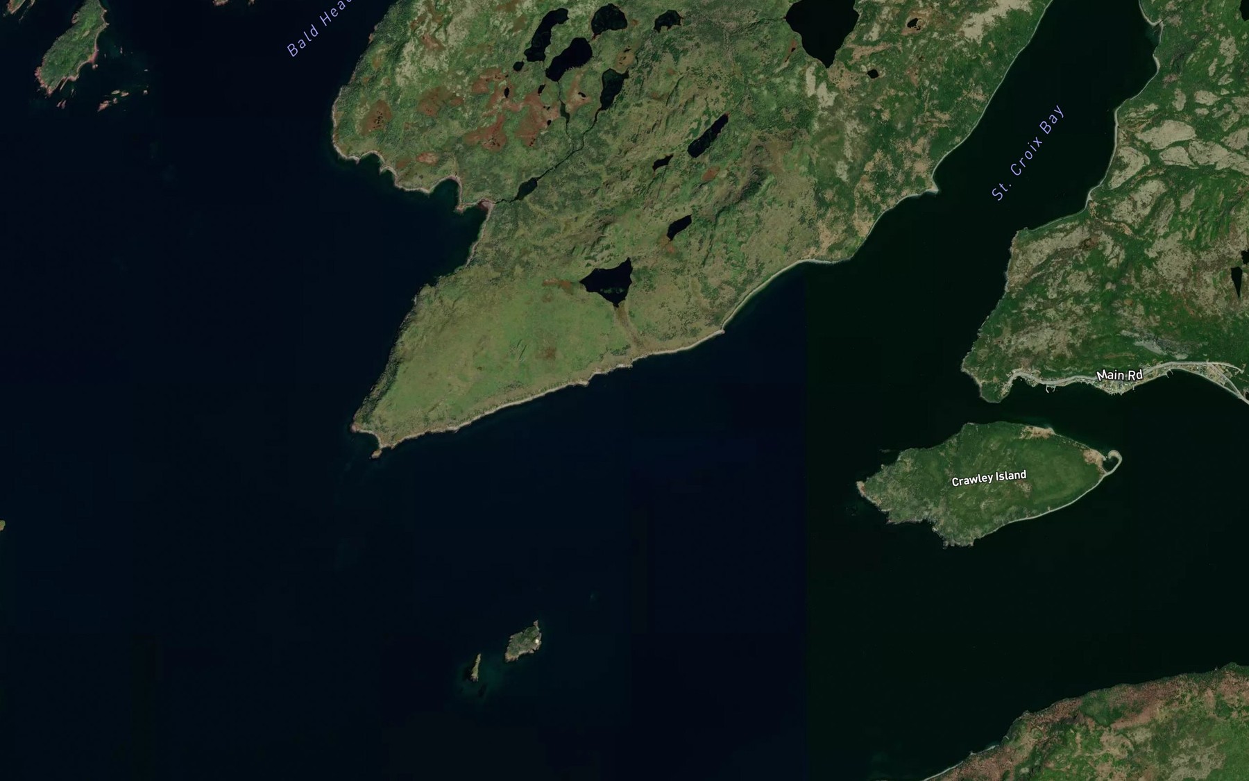 Satellite map of the Baker Cove