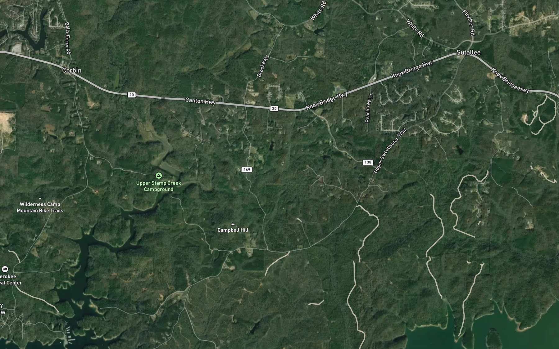 Satellite map of the Nally Branch
