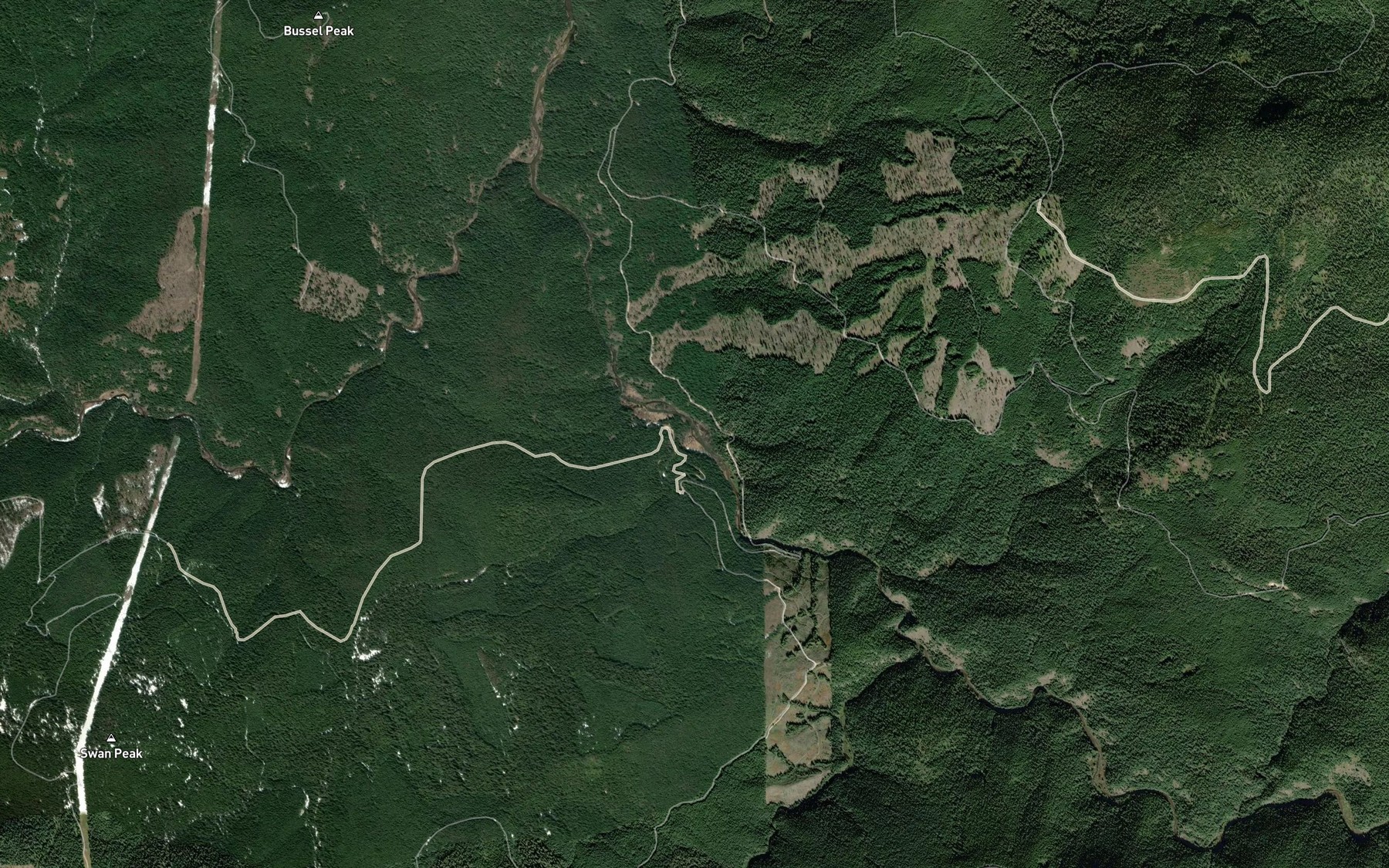 Satellite map of the Cranberry Creek