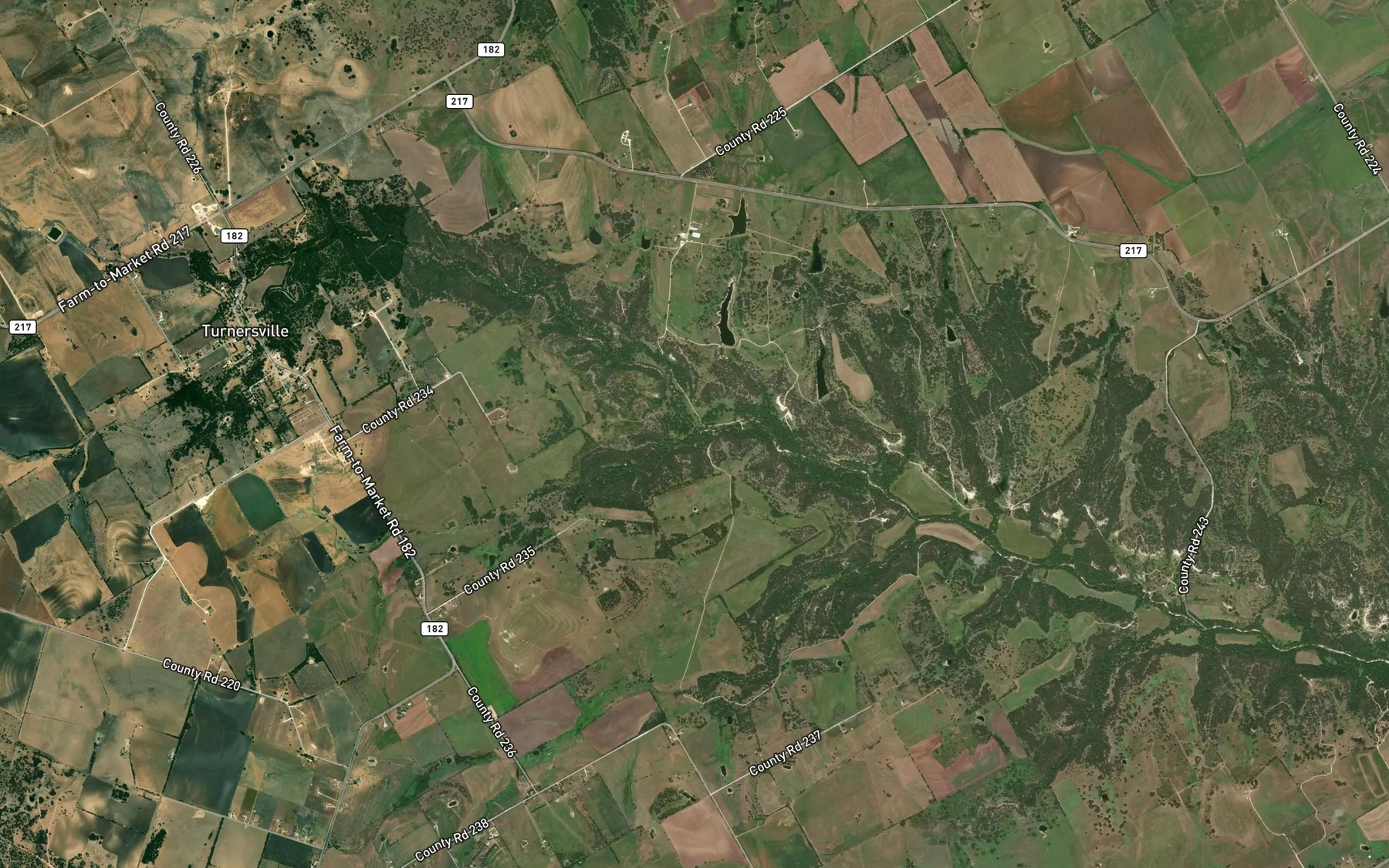 Satellite map of the Thorp Branch