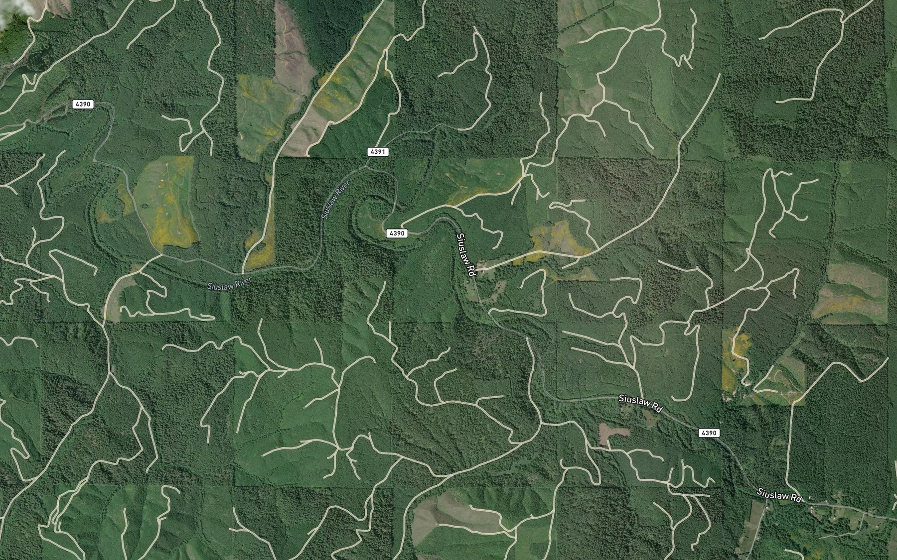 Satellite map of the Shaw Creek