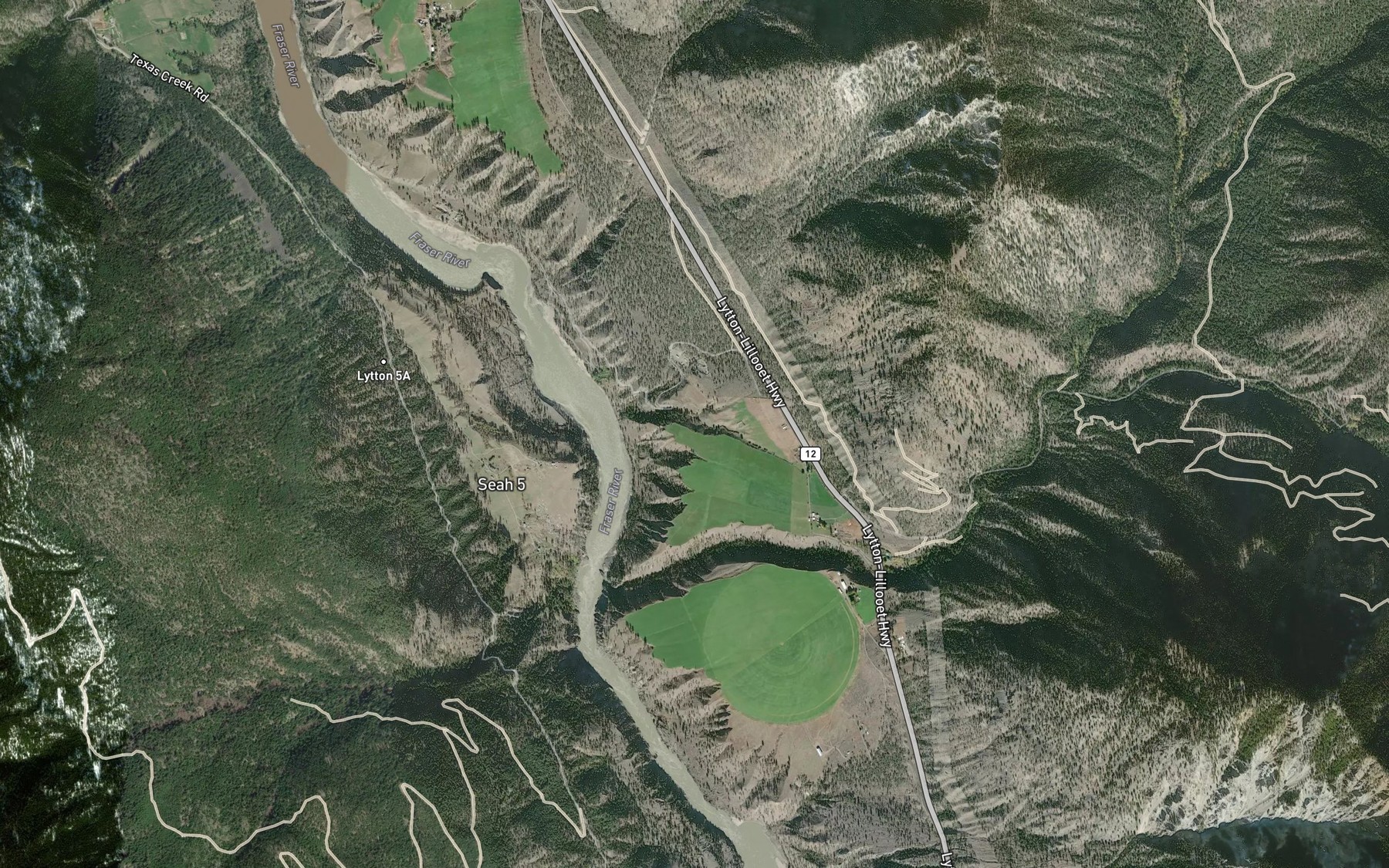 Satellite map of the McGillivray Creek