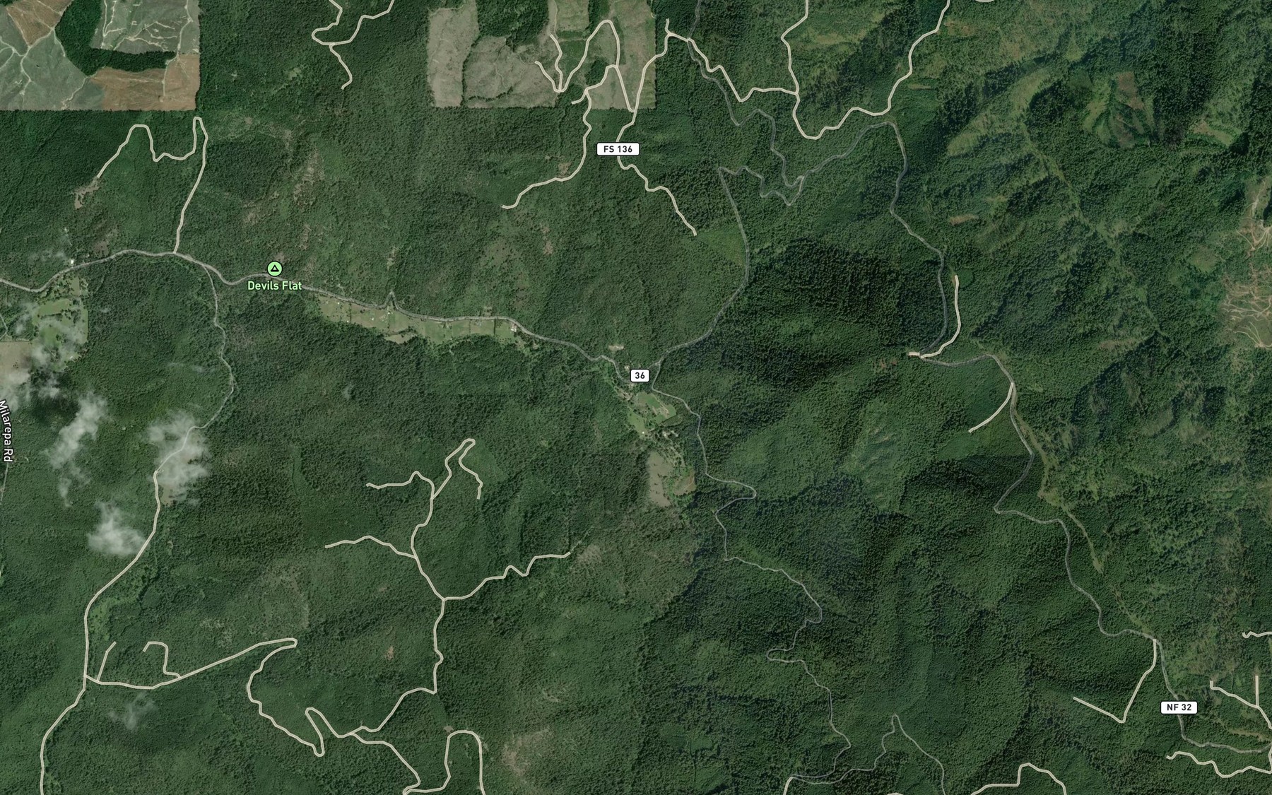 Satellite map of the Beaver Creek