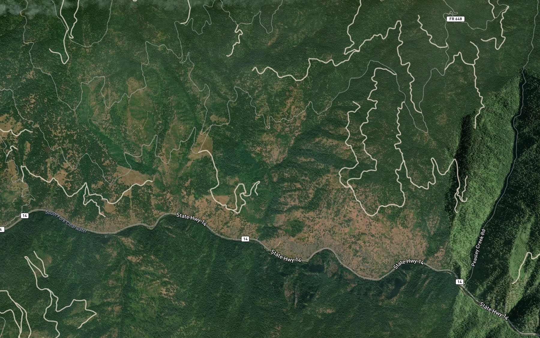 Satellite map of the Little Medicine Creek