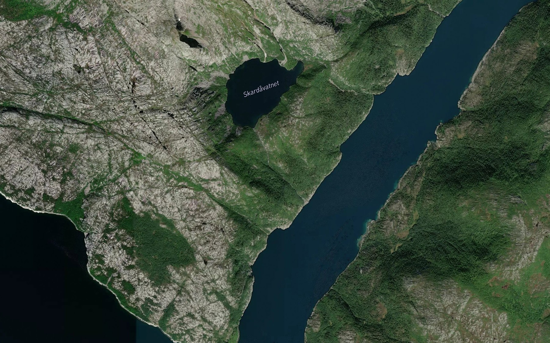 Satellite map of the Skardaelva