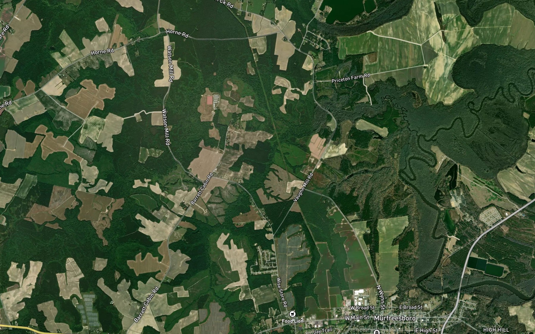 Satellite map of the Turkey Creek