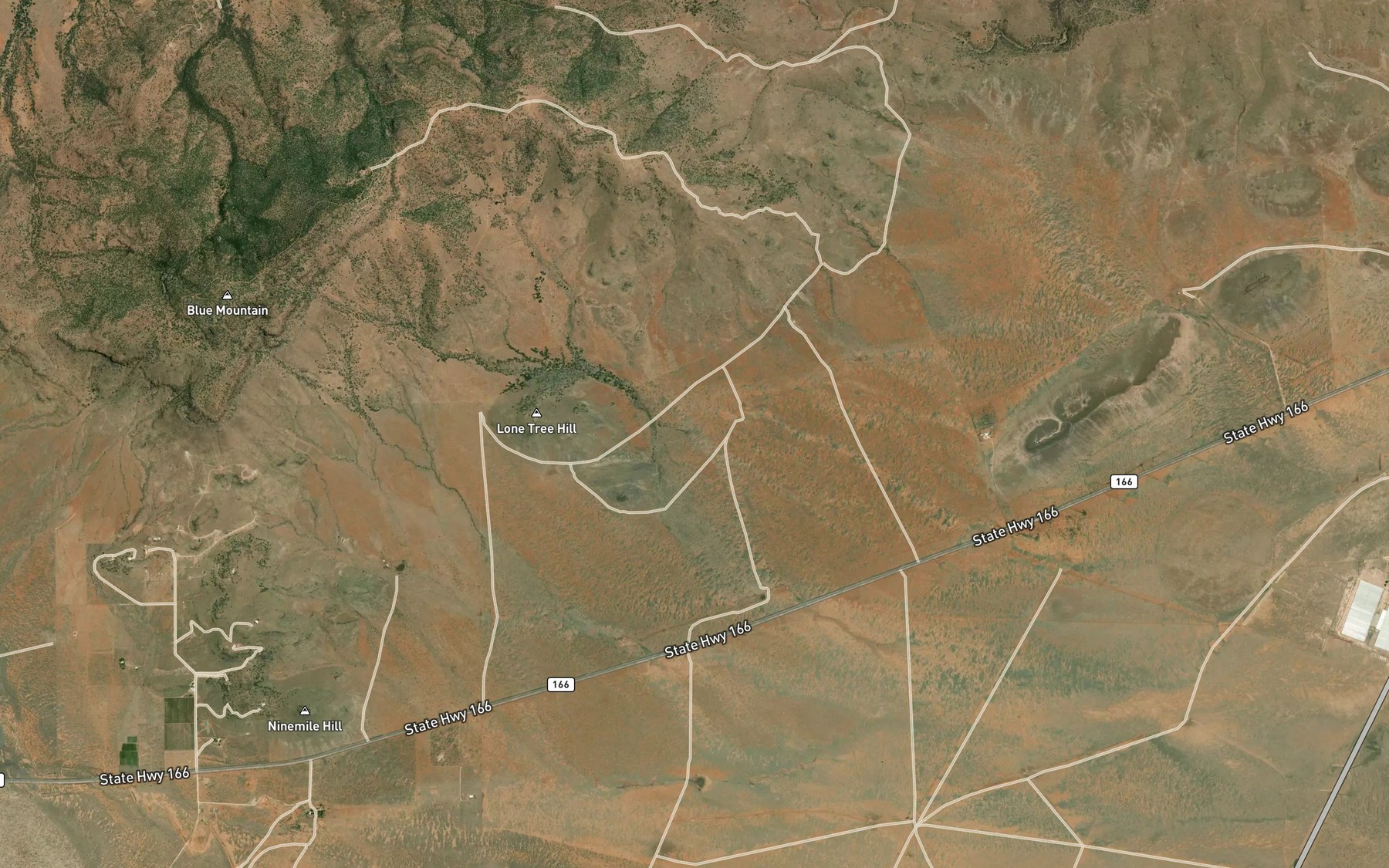 Satellite map of the Lone Tree Creek