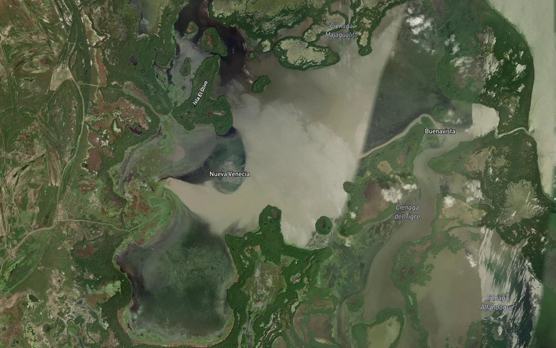 Satellite map of the Cienaga de Pajaral