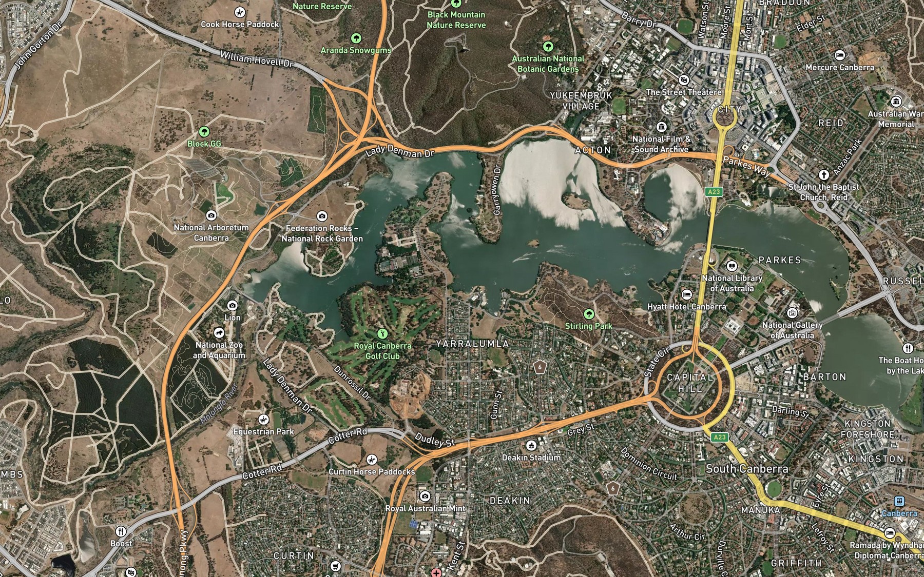 Satellite map of the Orana Bay
