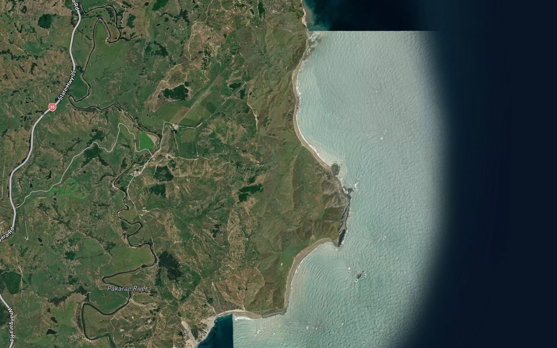 Satellite map of the Waitotara Stream