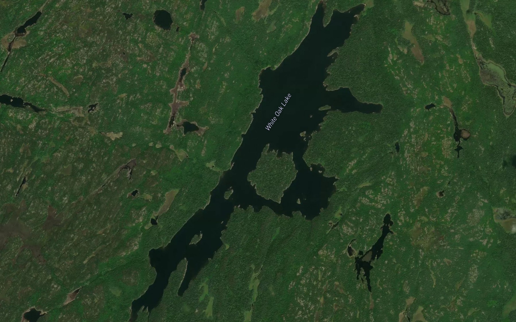 Satellite map of the White Oak Lake