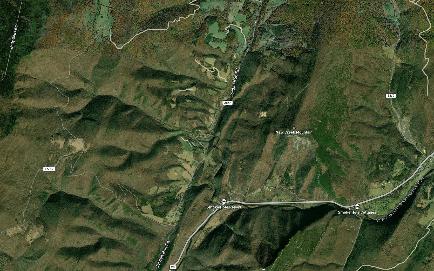Satellite map of the Big Run