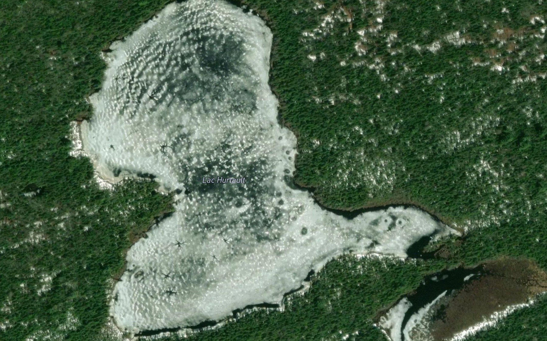 Satellite map of the Lac Hurtault