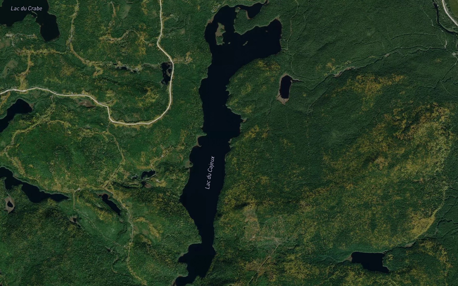 Satellite map of the Lac du Cajeux