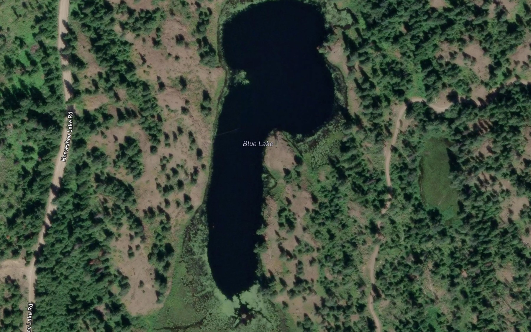 Satellite map of the Blue Lake