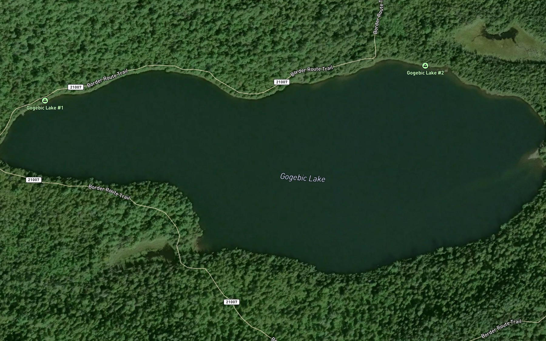 Satellite map of the Gogebic Lake