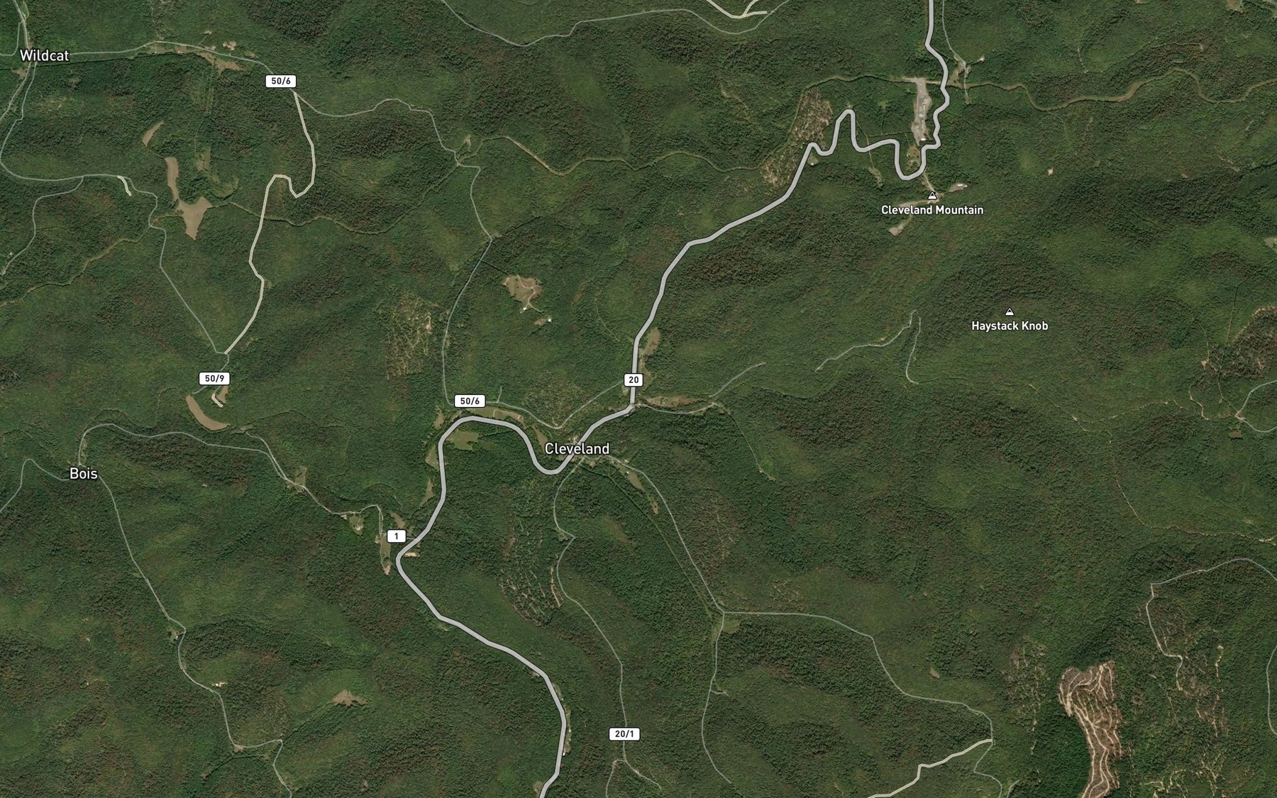 Satellite map of the Honey Camp Run