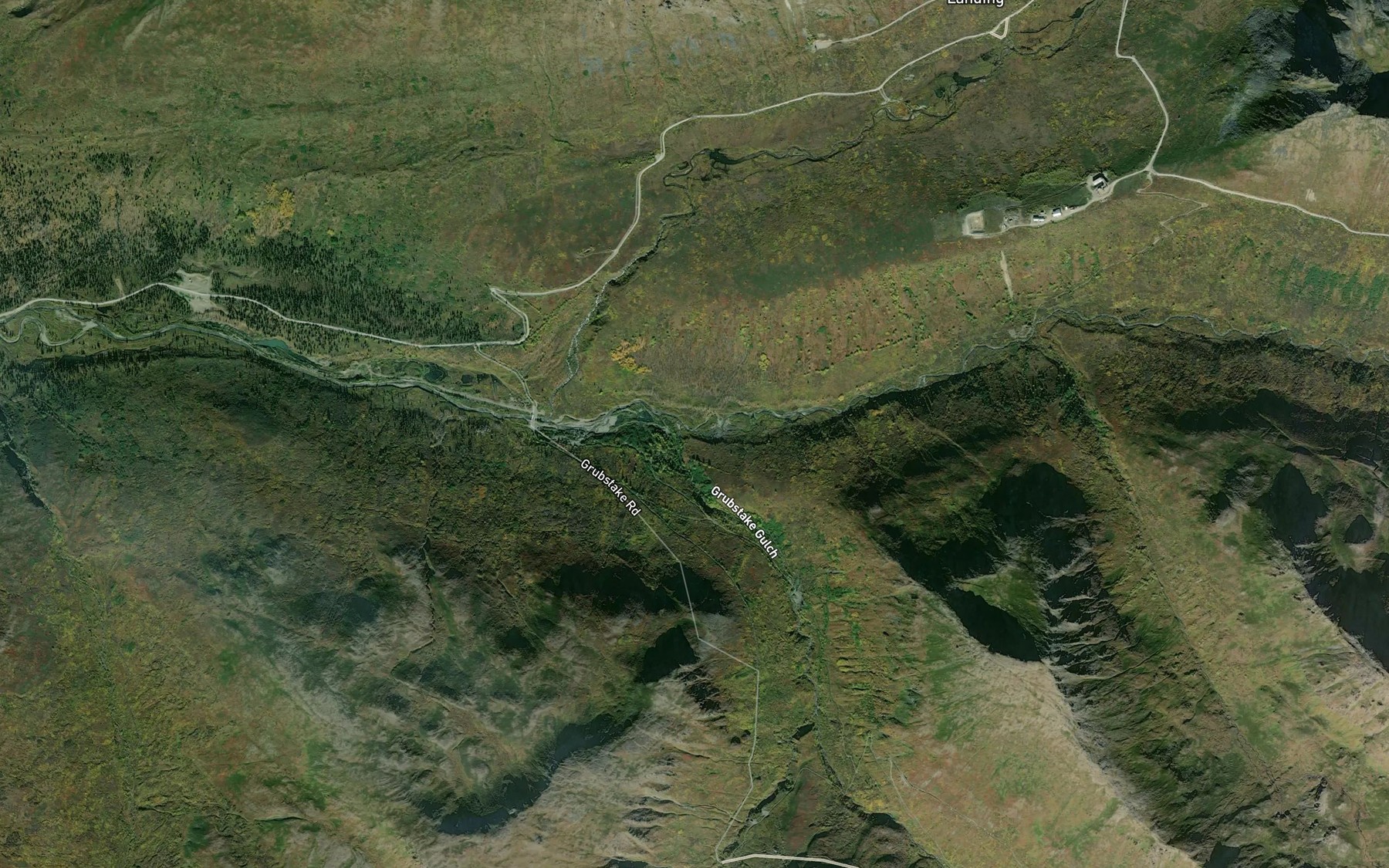 Satellite map of the Grubstake Creek