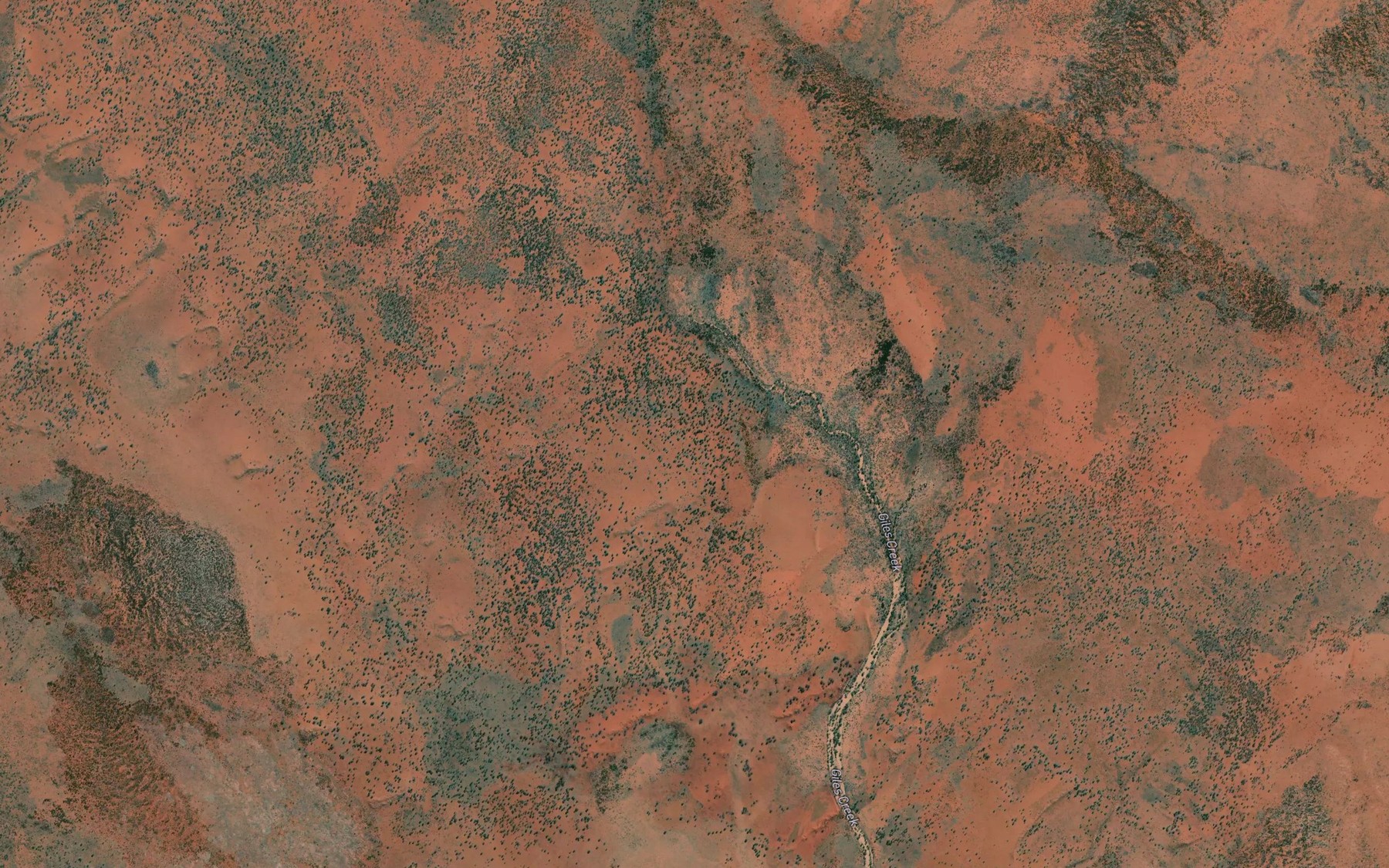 Satellite map of the Giles Creek