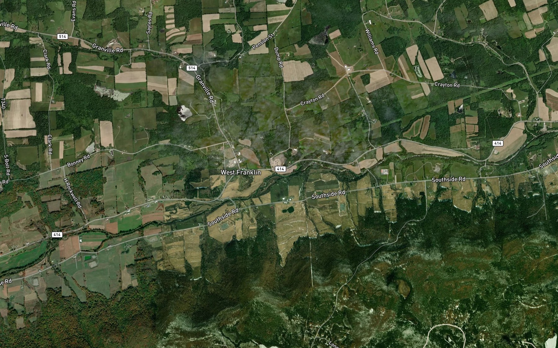 Satellite map of the North Branch Towanda Creek