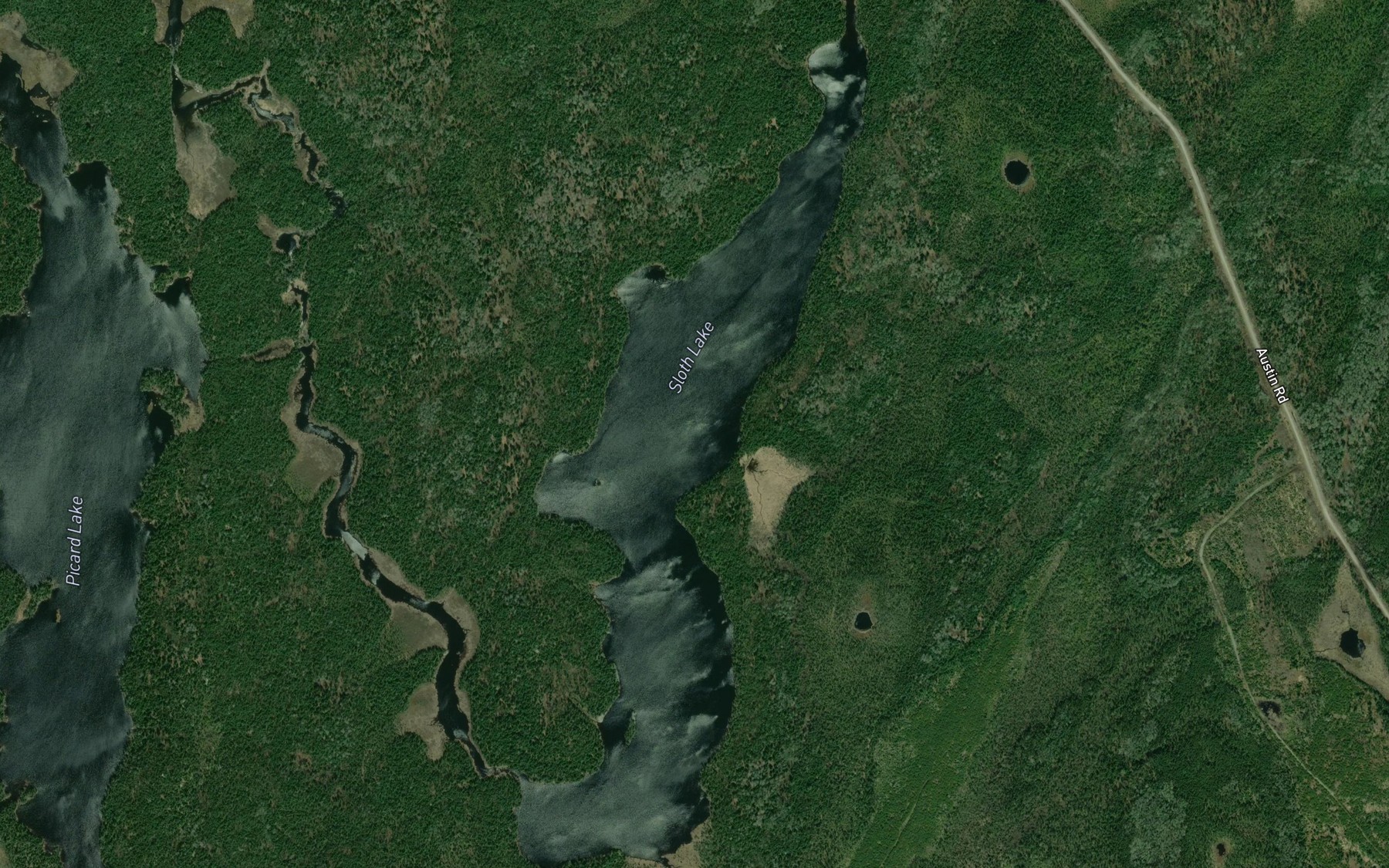 Satellite map of the Sloth Lake