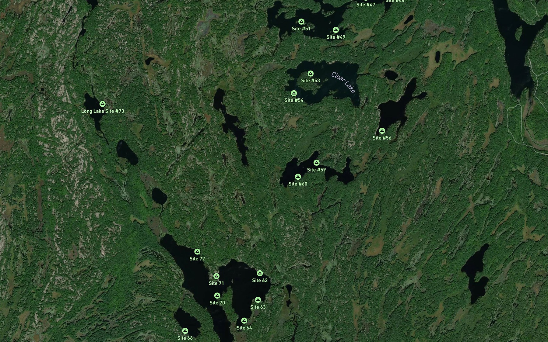 Satellite map of the Coburn Creek
