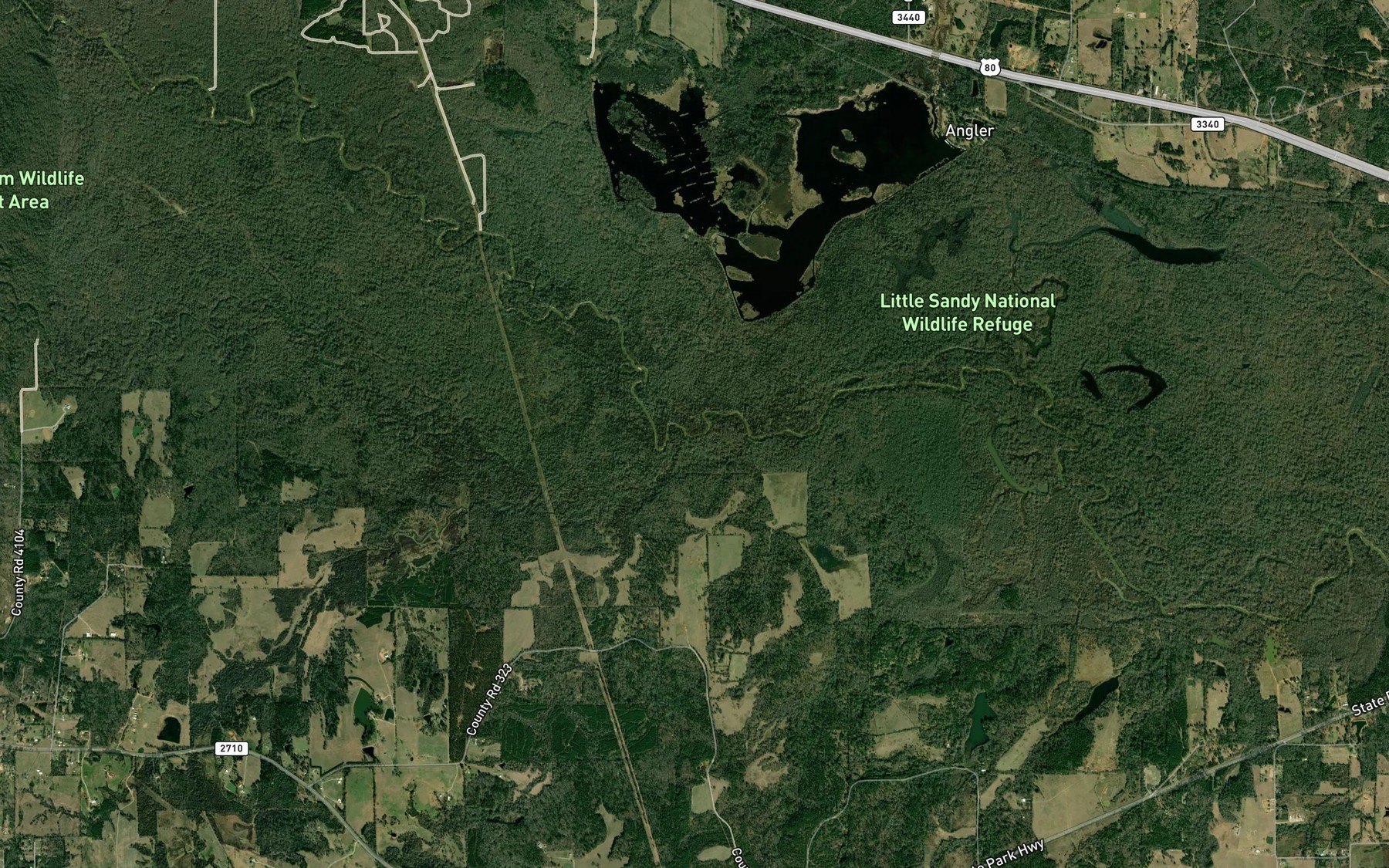 Satellite map of the Red Springs Branch