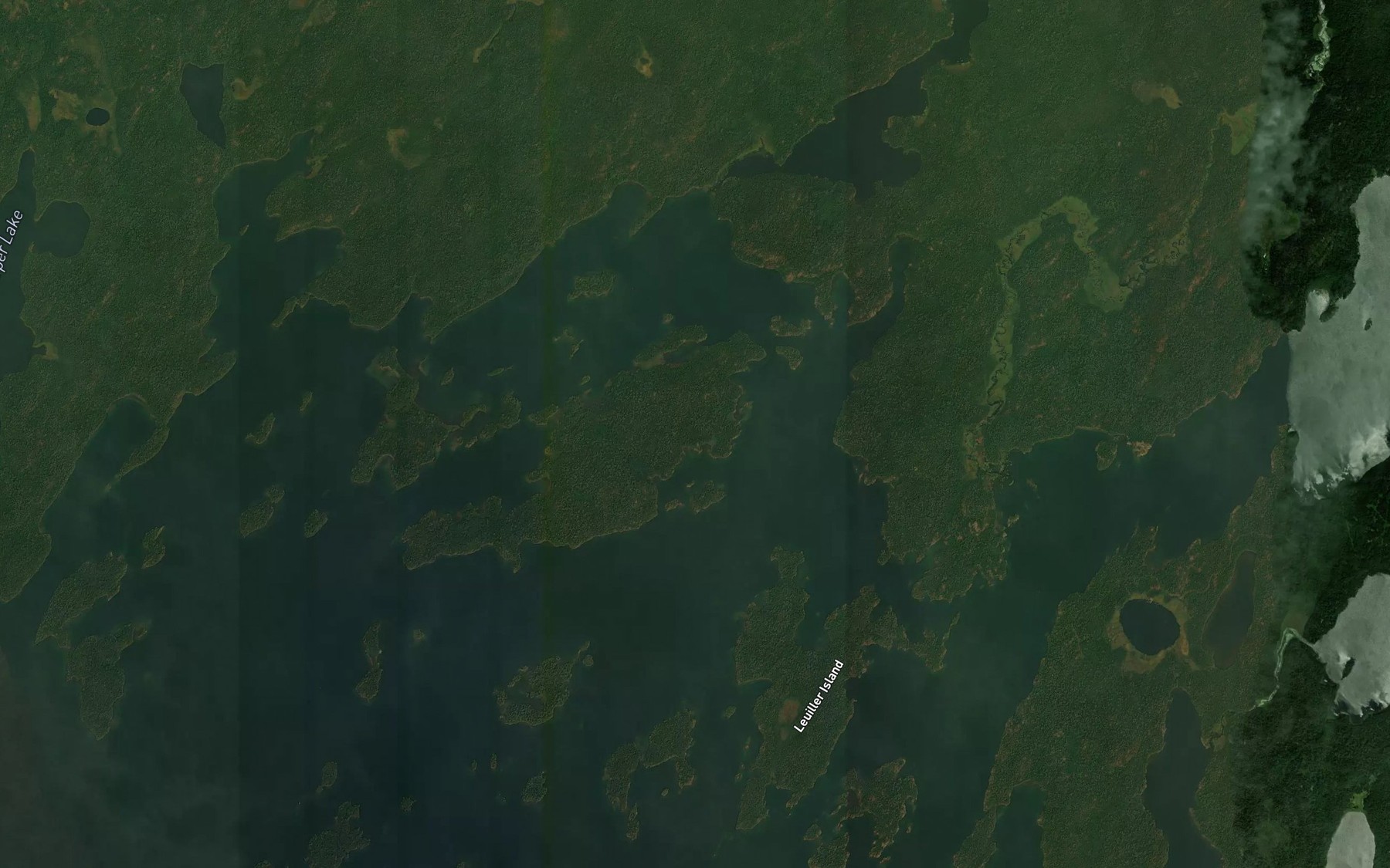 Satellite map of the Red Rock Narrows