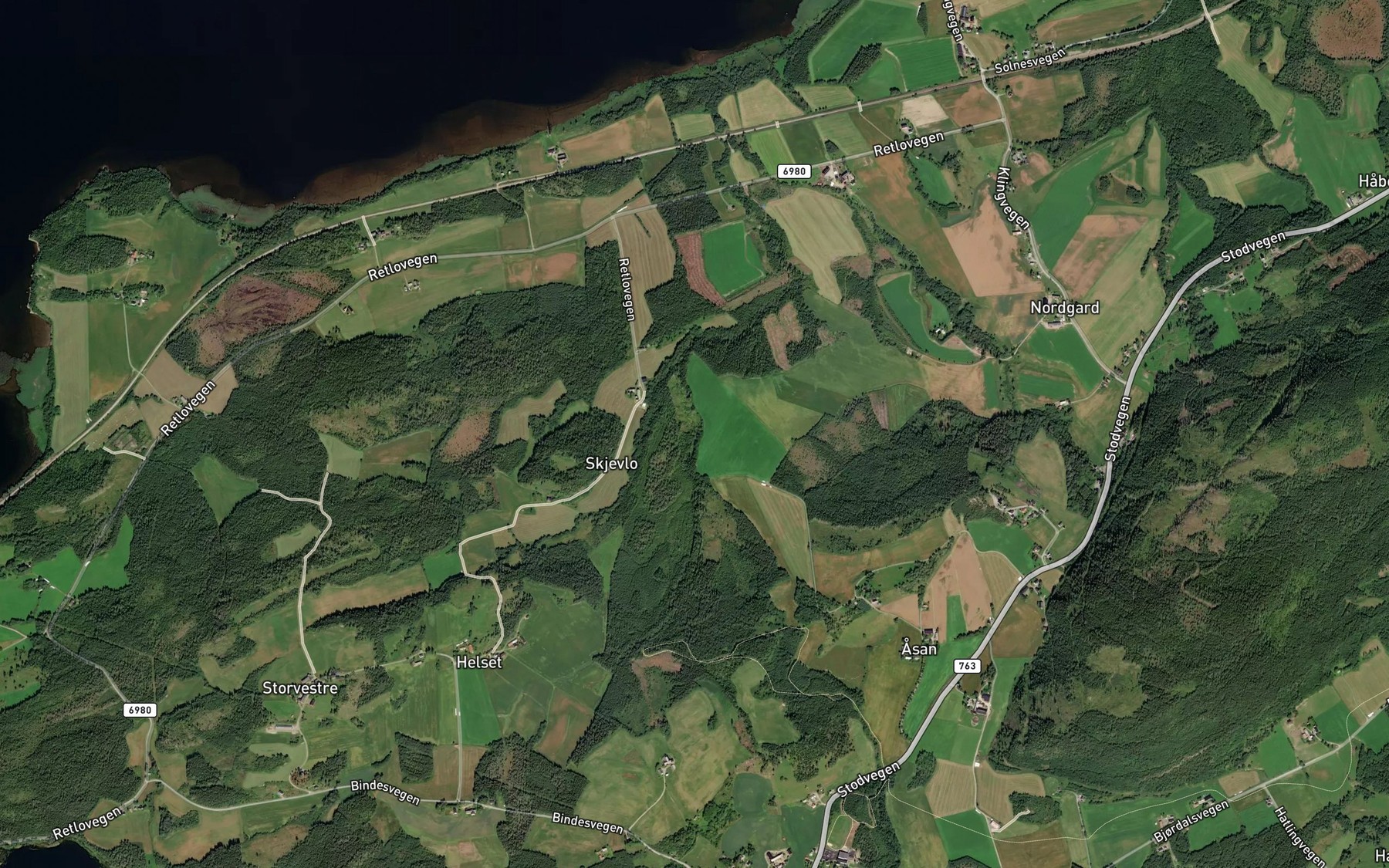 Satellite map of the Kvennhusfossen