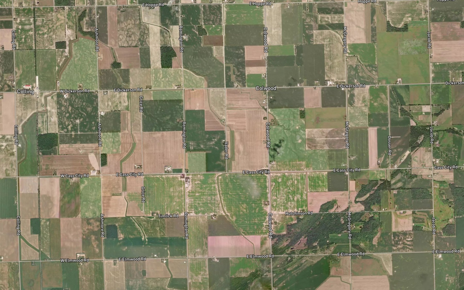 Satellite map of the Columbian Drain
